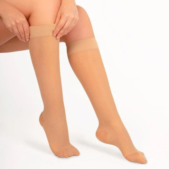 Calcetín No-Varix Mujer 15-20 mmHg Transparente Beige - Imagen 4