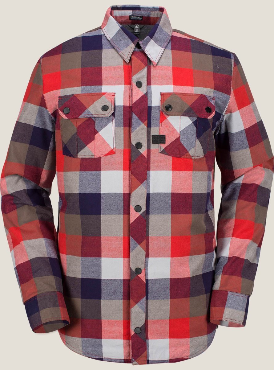 Camisa De Franela Con Aislamiento Simons - Fire Red