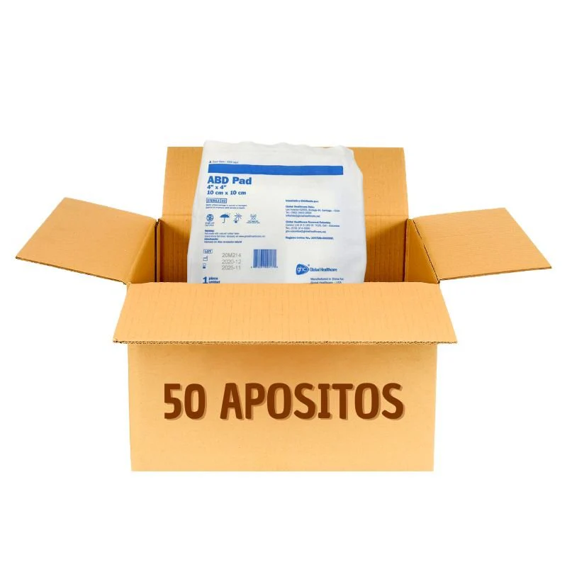 Aposito Absorbente Esteril ABD PAD 10cm x 10cm cj/50 unid