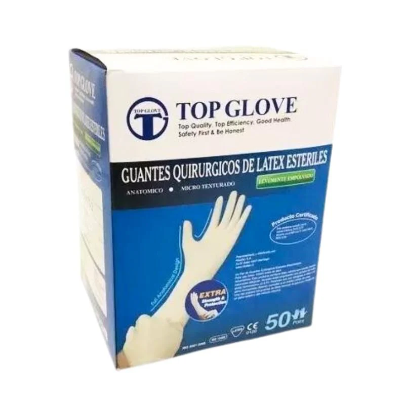 Guantes Quirurgicos de Latex N°7 Esteriles con polvo cj/50 unid
