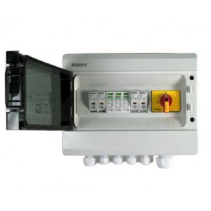 Caja combinadora DC BENY con protecciones 2 strings con fusibles de 15A y disyuntor de 25A para 1.000V
