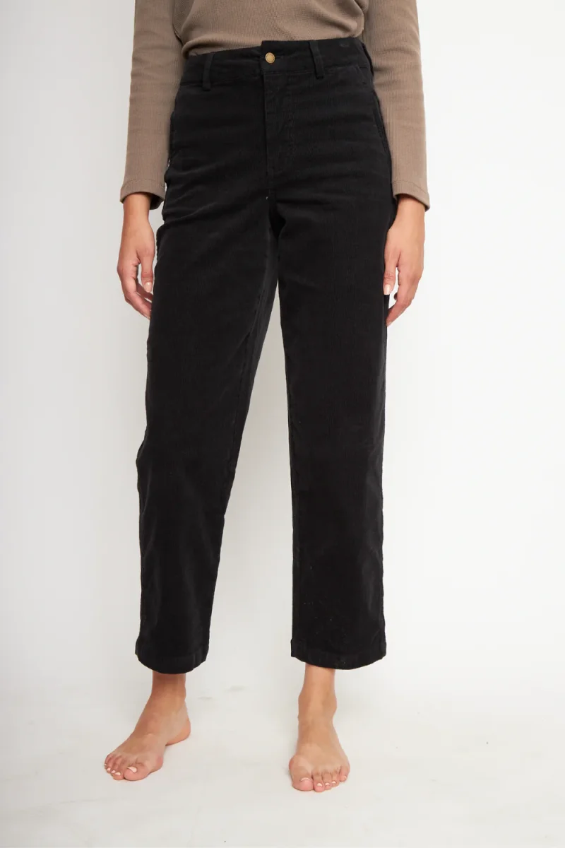 Pantalón Zela Cotelé Orgánico Negro Mujer - Imagen 3